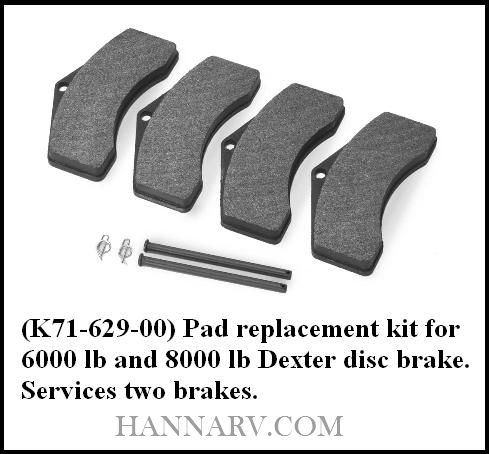 Dexter K71-629 Replacement Disc Pad Kit For Dexter 6000/7000/8000 Pound Axles Dexter K71-629 Replace